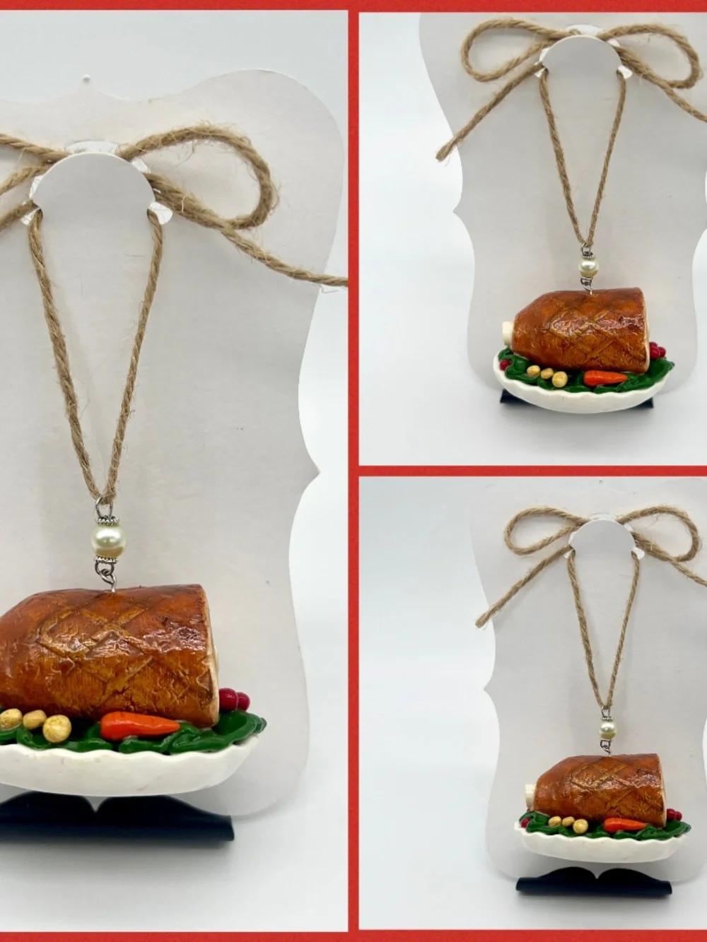 Thanksgiving/Christmas Dinner Ornament | Handmade Holiday Food Decor